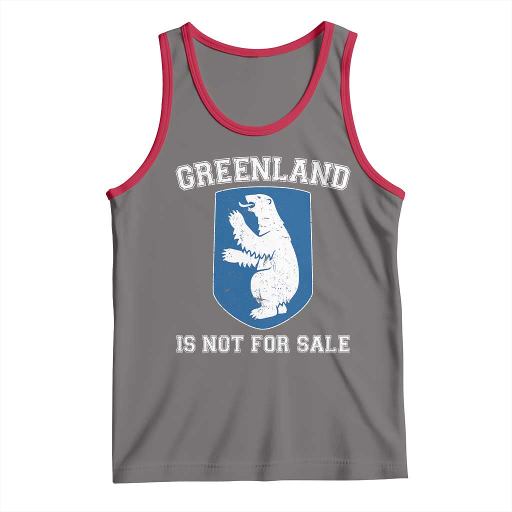 Greenland Is Not For Sale Tank Top Polar Bear Vintage Political Protest TS10 Deep Heather Red Print Your Wear