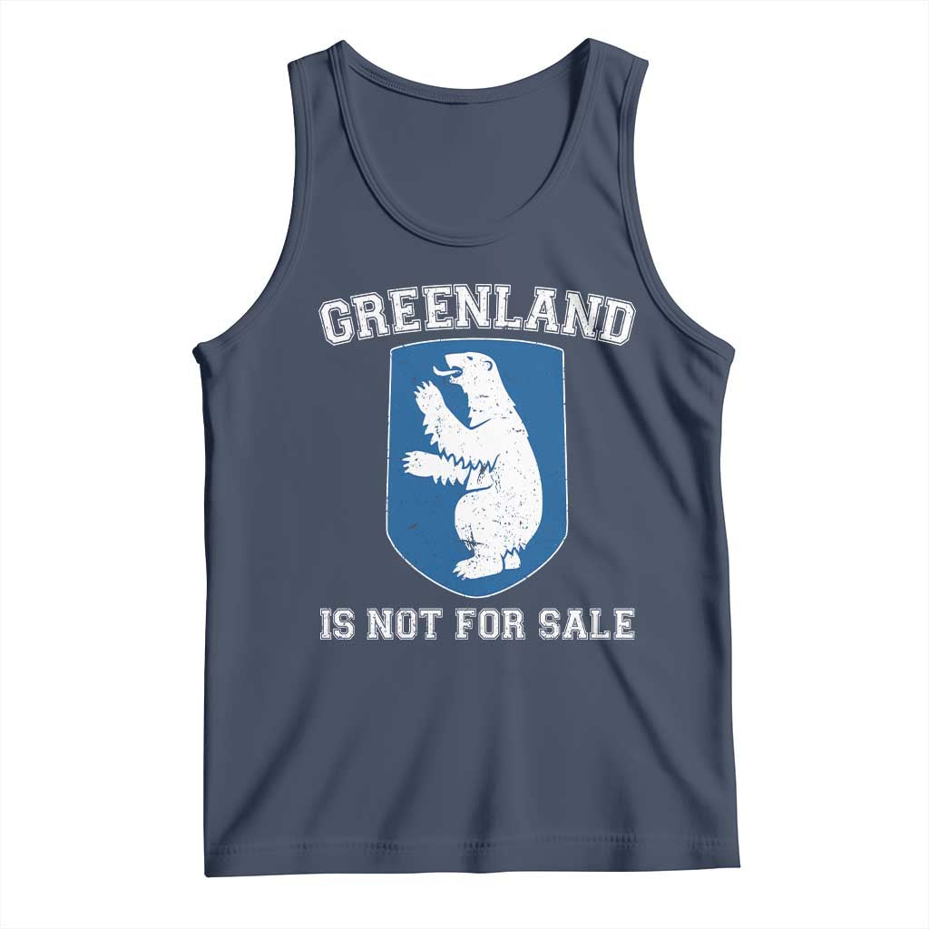 Greenland Is Not For Sale Tank Top Polar Bear Vintage Political Protest TS10 Navy Print Your Wear
