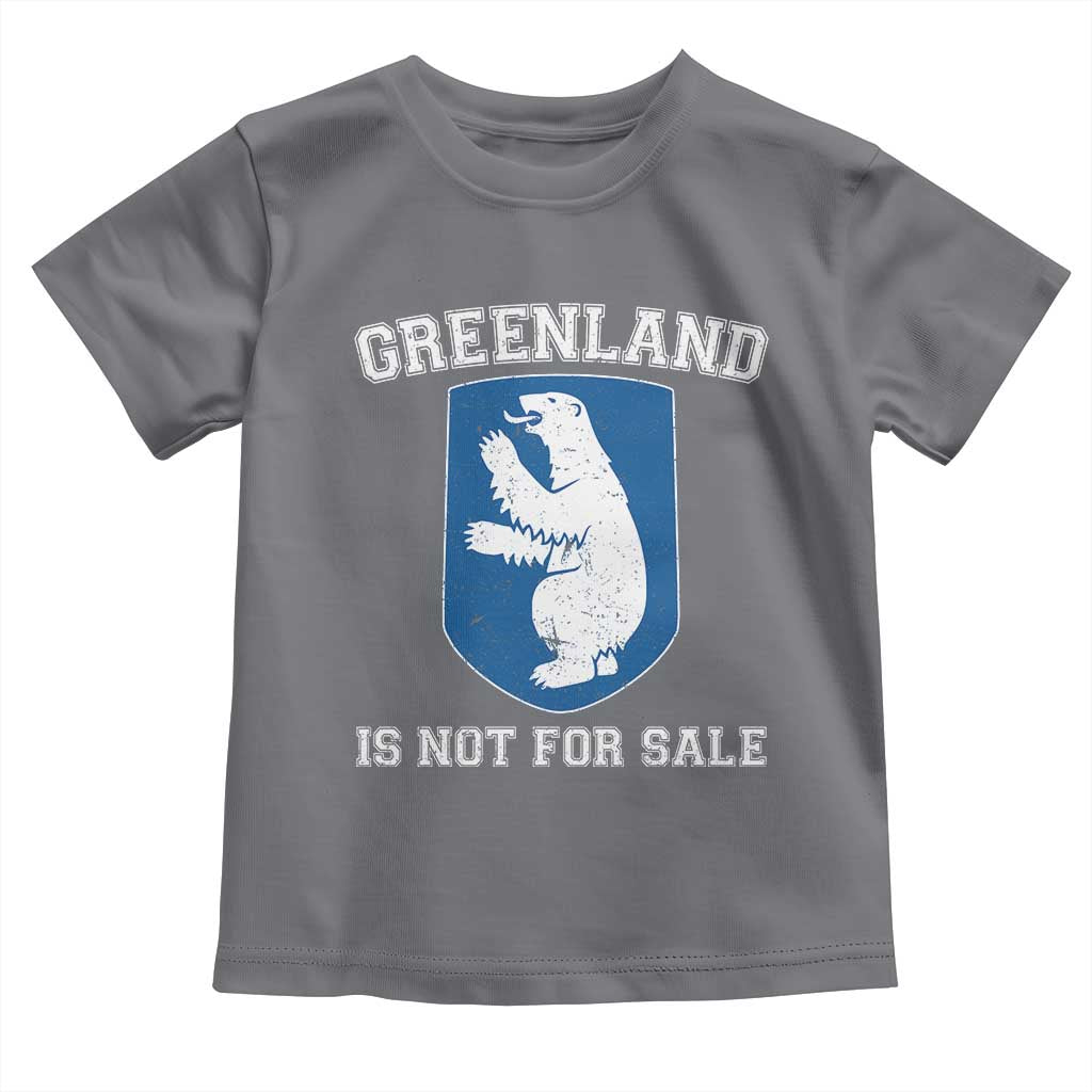 Greenland Is Not For Sale Toddler T Shirt Polar Bear Vintage Political Protest TS10 Charcoal Print Your Wear