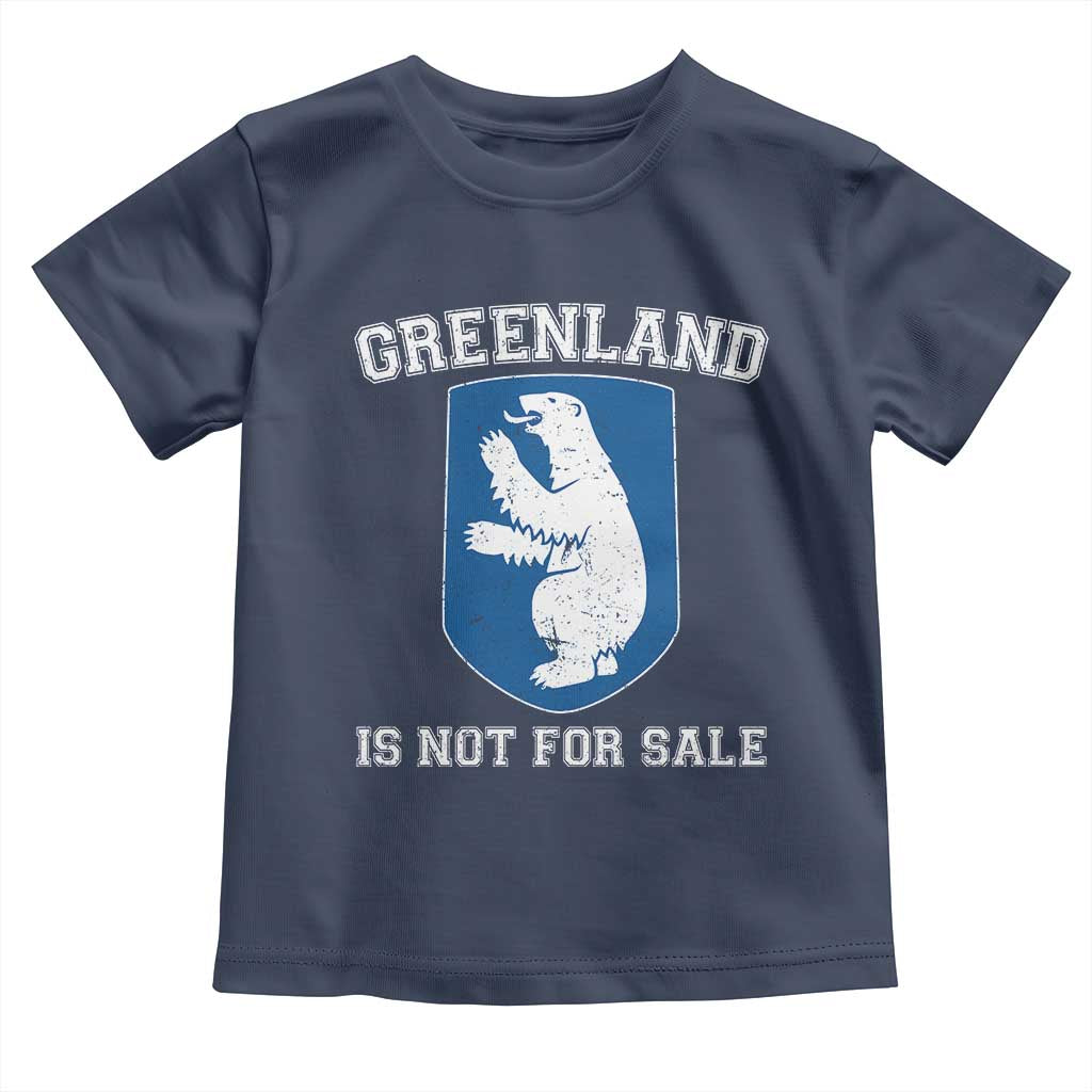 Greenland Is Not For Sale Toddler T Shirt Polar Bear Vintage Political Protest TS10 Navy Print Your Wear
