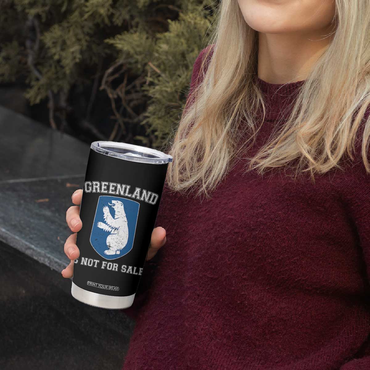 Greenland Is Not For Sale Tumbler Cup Polar Bear Vintage Political Protest TS10 Print Your Wear