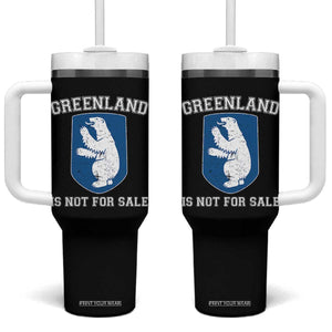 Greenland Is Not For Sale Tumbler With Handle Polar Bear Vintage Political Protest TS10 One Size: 40 oz Black Print Your Wear