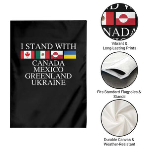 I Stand With Canada Mexico Greenland Ukraine Garden Flag Solidarity Flags Political Statement TS10 Print Your Wear