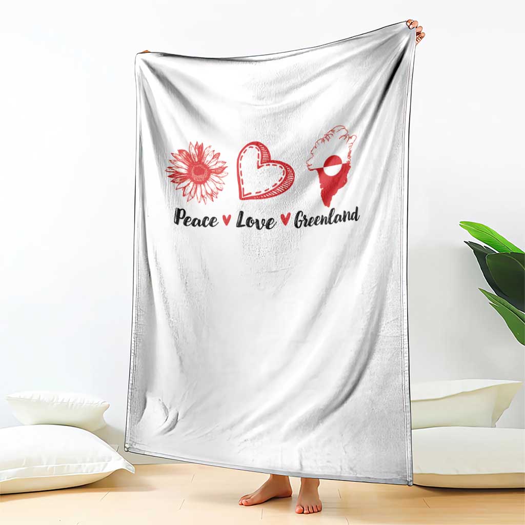 Peace Love Greenland Throw Blanket Sunflower Flag Stand With Greenland TS10 Print Your Wear