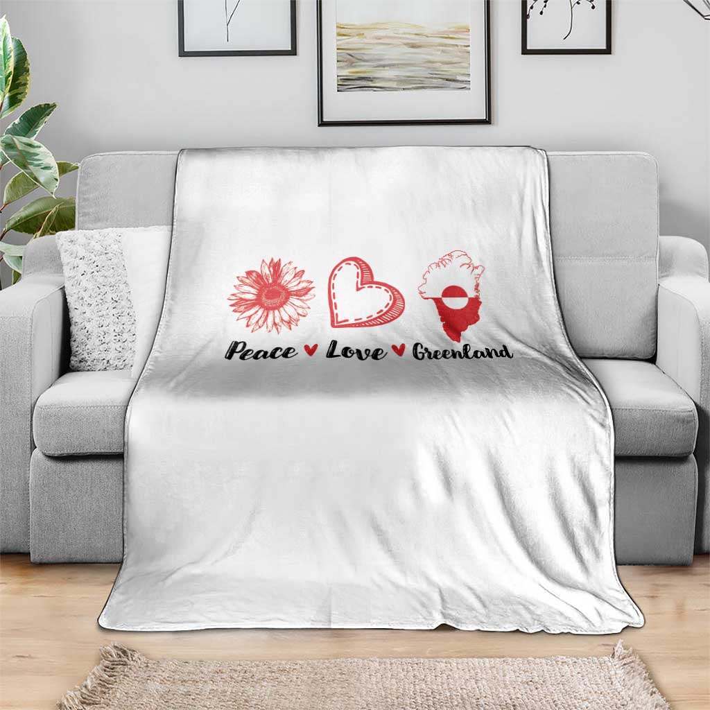 Peace Love Greenland Throw Blanket Sunflower Flag Stand With Greenland TS10 Print Your Wear