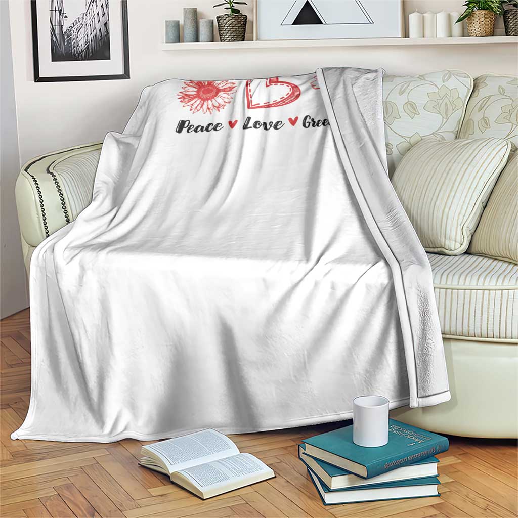 Peace Love Greenland Throw Blanket Sunflower Flag Stand With Greenland TS10 Print Your Wear