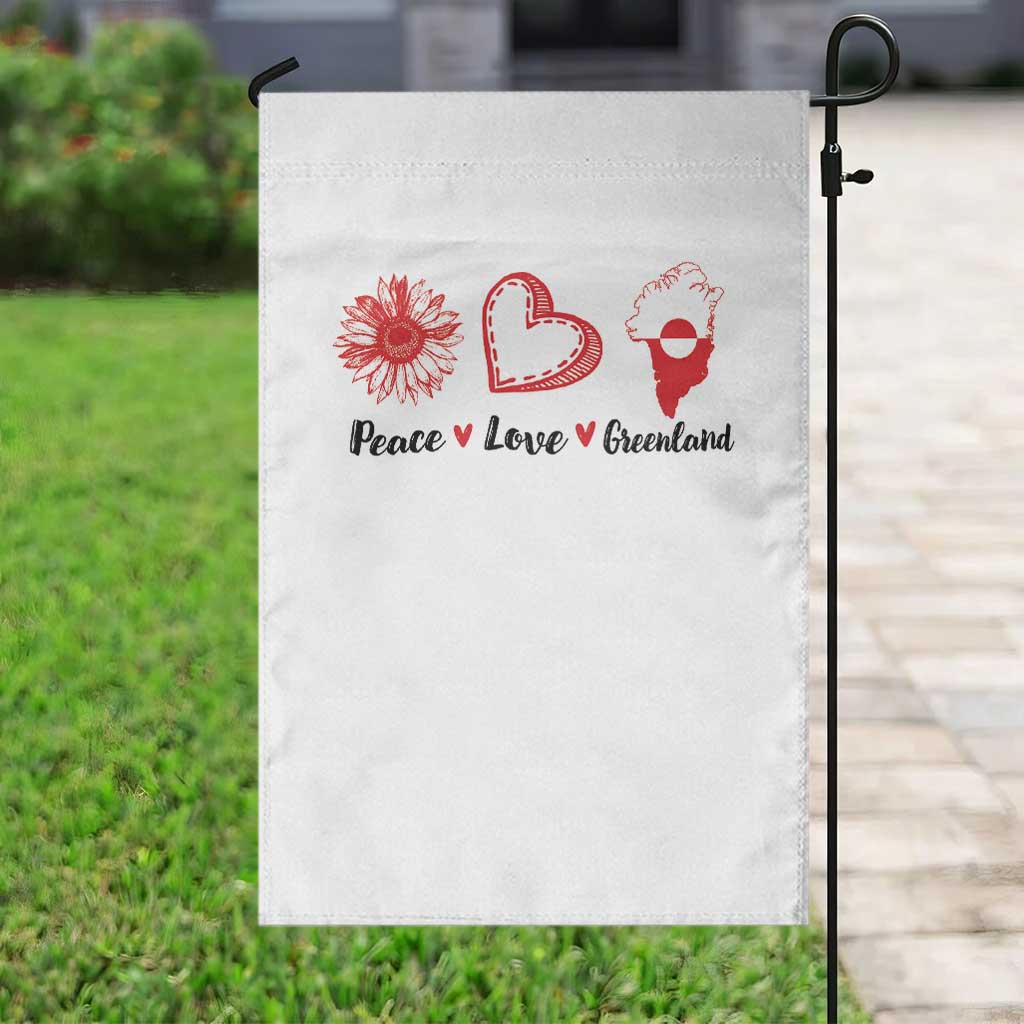 Peace Love Greenland Garden Flag Sunflower Flag Stand With Greenland TS10 Print Your Wear