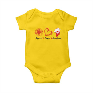 Peace Love Greenland Baby Onesie Sunflower Flag Stand With Greenland TS10 Daisy Print Your Wear