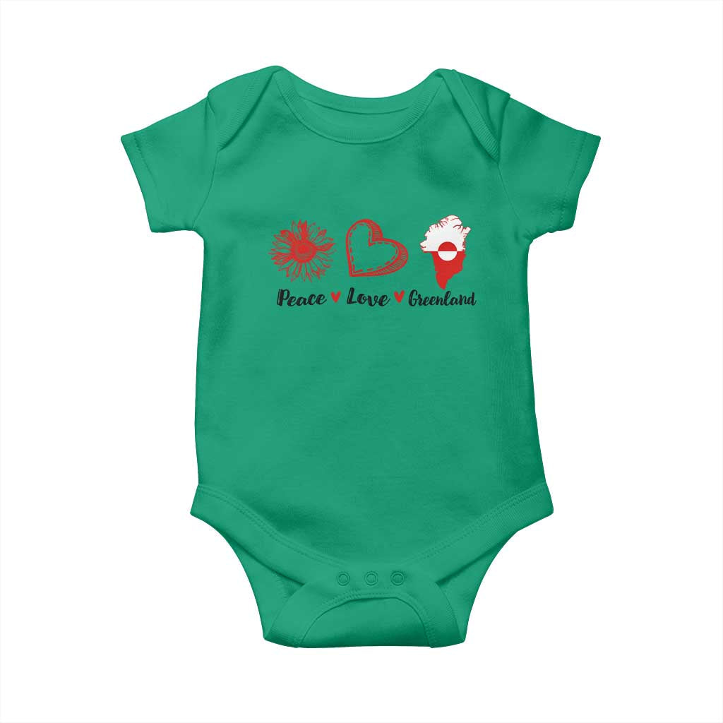 Peace Love Greenland Baby Onesie Sunflower Flag Stand With Greenland TS10 Irish Green Print Your Wear