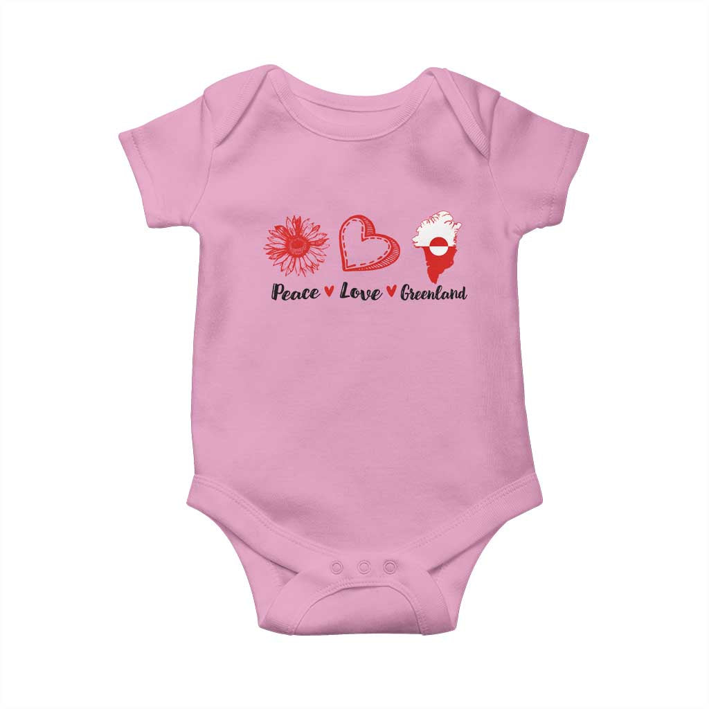 Peace Love Greenland Baby Onesie Sunflower Flag Stand With Greenland TS10 Light Pink Print Your Wear