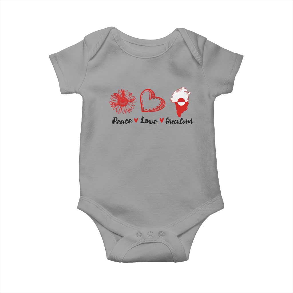 Peace Love Greenland Baby Onesie Sunflower Flag Stand With Greenland TS10 Sport Gray Print Your Wear