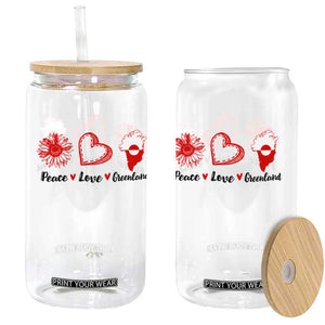 Peace Love Greenland Glass Can Sunflower Flag Stand With Greenland TS10 Print Your Wear