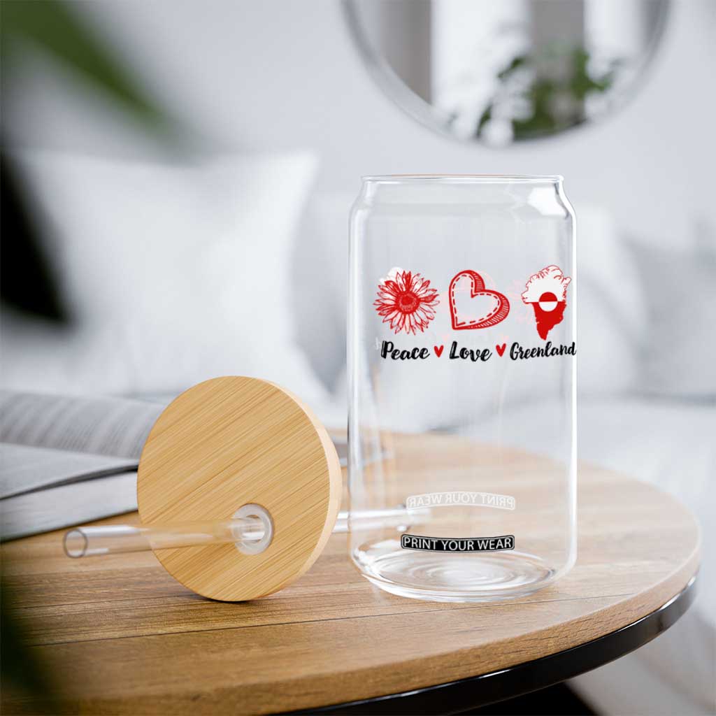 Peace Love Greenland Glass Can Sunflower Flag Stand With Greenland TS10 Print Your Wear