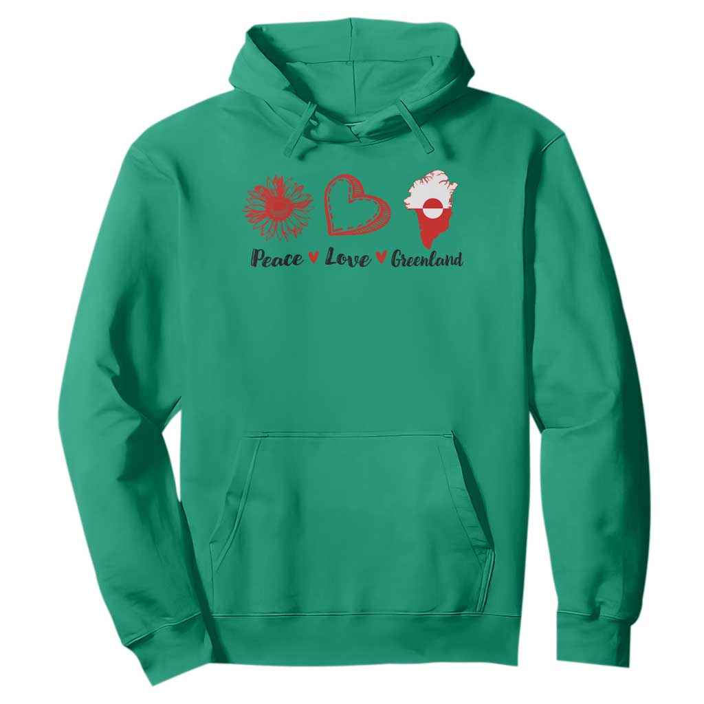 Peace Love Greenland Hoodie Sunflower Flag Stand With Greenland TS10 Irish Green Print Your Wear