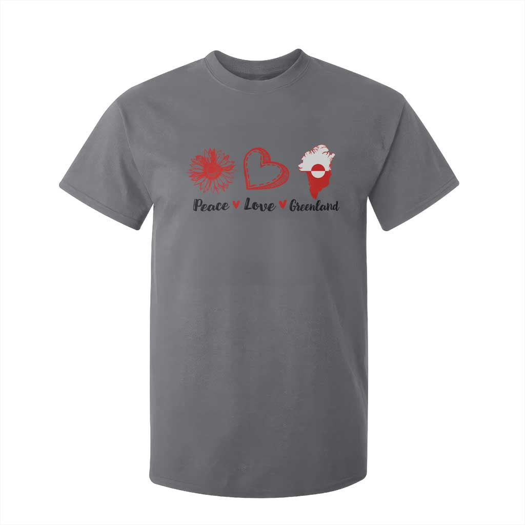 Peace Love Greenland T Shirt For Kid Sunflower Flag Stand With Greenland TS10 Charcoal Print Your Wear