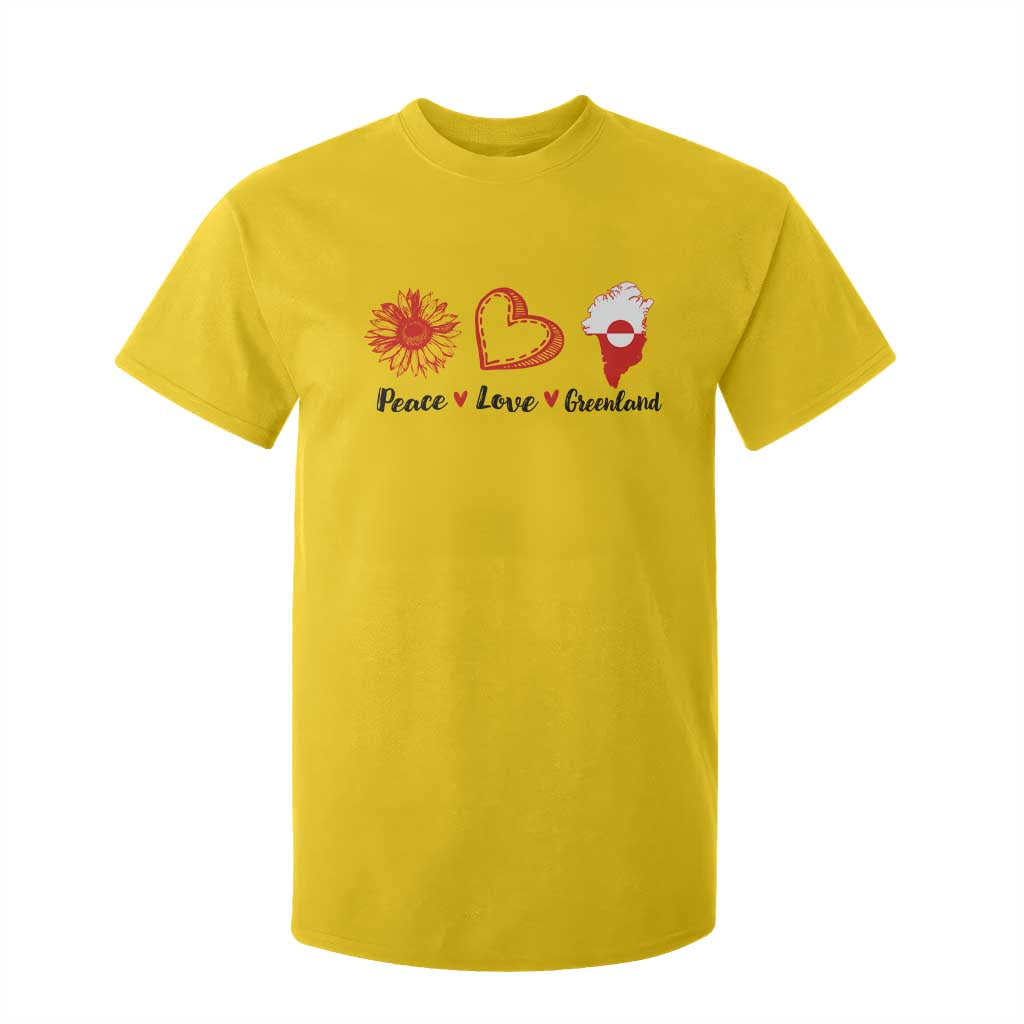 Peace Love Greenland T Shirt For Kid Sunflower Flag Stand With Greenland TS10 Daisy Print Your Wear