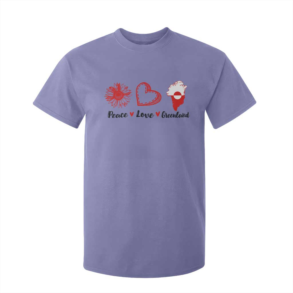 Peace Love Greenland T Shirt For Kid Sunflower Flag Stand With Greenland TS10 Violet Print Your Wear