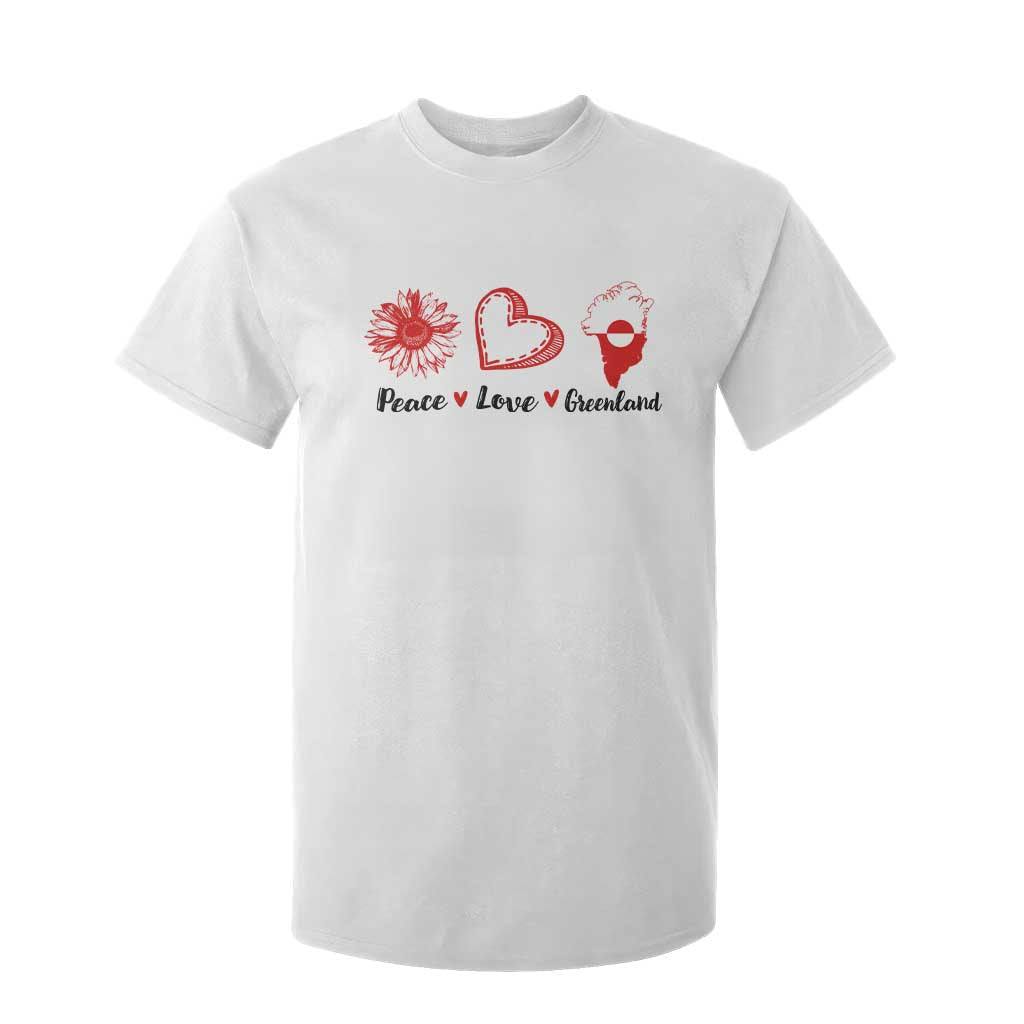 Peace Love Greenland T Shirt For Kid Sunflower Flag Stand With Greenland TS10 White Print Your Wear