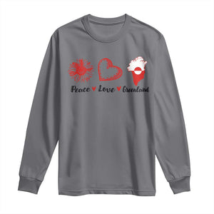 Peace Love Greenland Long Sleeve Shirt Sunflower Flag Stand With Greenland TS10 Charcoal Print Your Wear