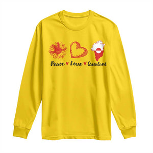 Peace Love Greenland Long Sleeve Shirt Sunflower Flag Stand With Greenland TS10 Daisy Print Your Wear