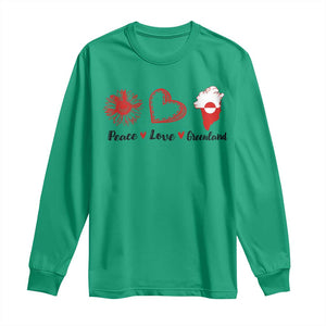 Peace Love Greenland Long Sleeve Shirt Sunflower Flag Stand With Greenland TS10 Irish Green Print Your Wear