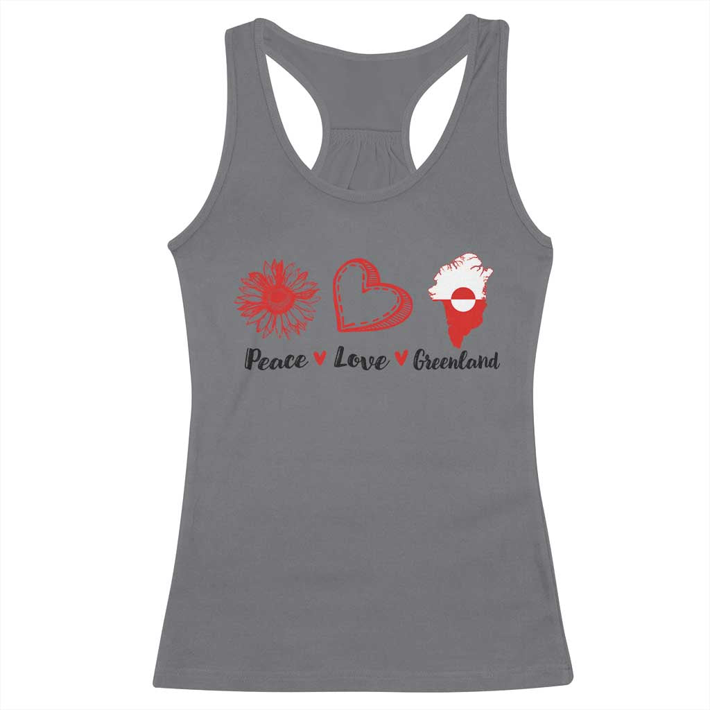 Peace Love Greenland Racerback Tank Top Sunflower Flag Stand With Greenland TS10 Charcoal Print Your Wear