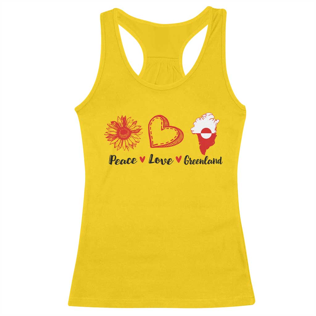 Peace Love Greenland Racerback Tank Top Sunflower Flag Stand With Greenland TS10 Daisy Print Your Wear