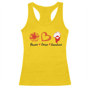Peace Love Greenland Racerback Tank Top Sunflower Flag Stand With Greenland TS10 Daisy Print Your Wear