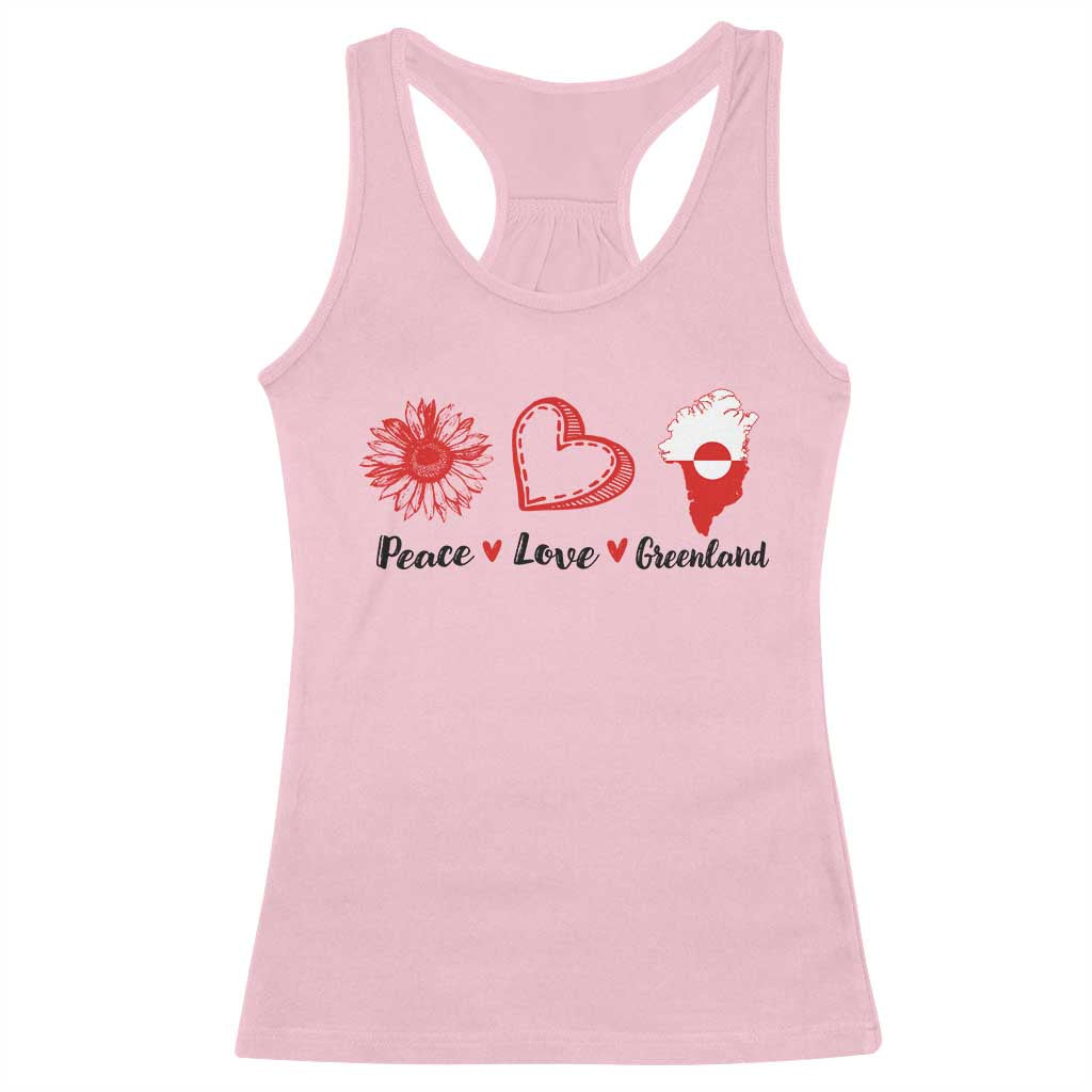 Peace Love Greenland Racerback Tank Top Sunflower Flag Stand With Greenland TS10 Light Pink Print Your Wear