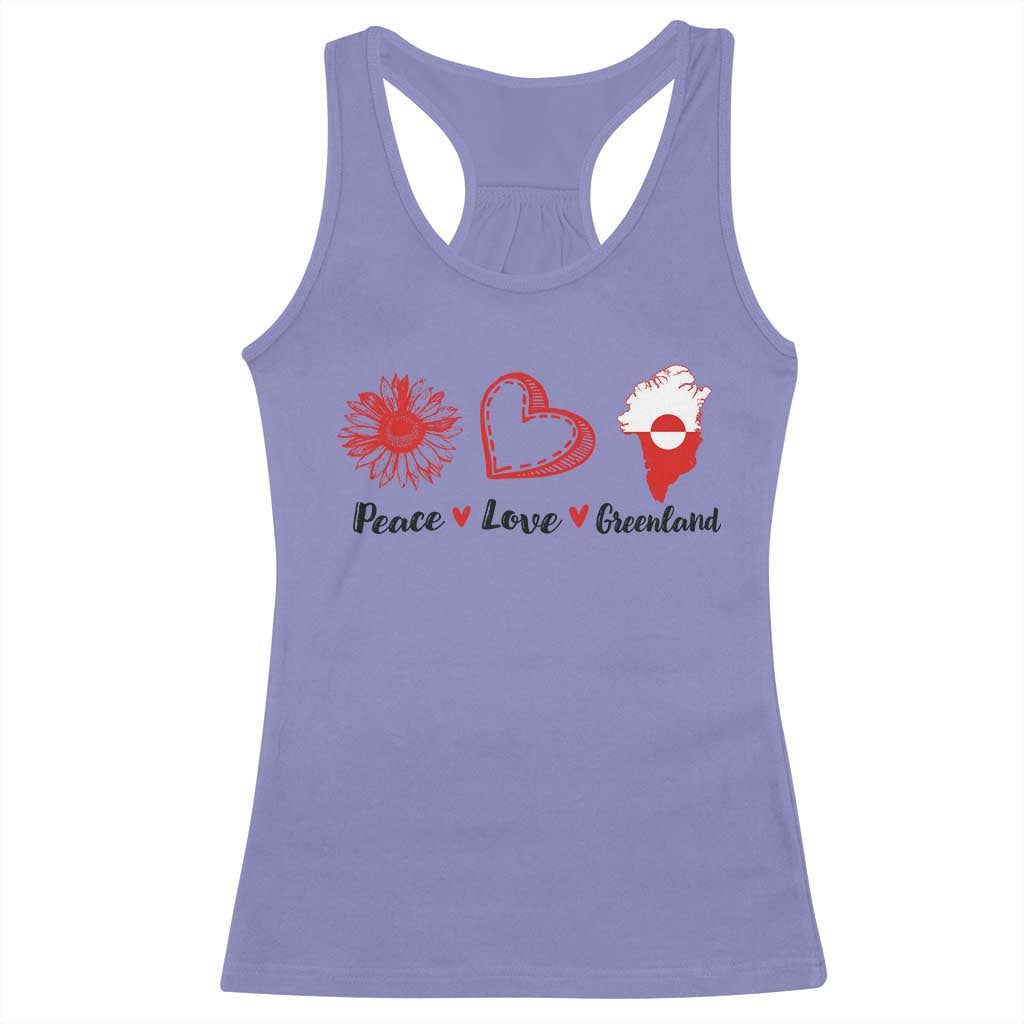 Peace Love Greenland Racerback Tank Top Sunflower Flag Stand With Greenland TS10 Violet Print Your Wear
