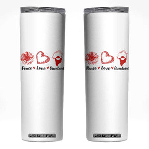 Peace Love Greenland Skinny Tumbler Sunflower Flag Stand With Greenland TS10 White Print Your Wear