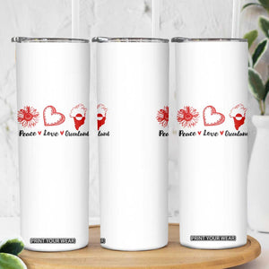 Peace Love Greenland Skinny Tumbler Sunflower Flag Stand With Greenland TS10 Print Your Wear