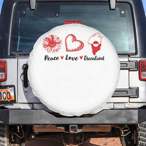 Peace Love Greenland Spare Tire Cover Sunflower Flag Stand With Greenland TS10 No hole White Print Your Wear