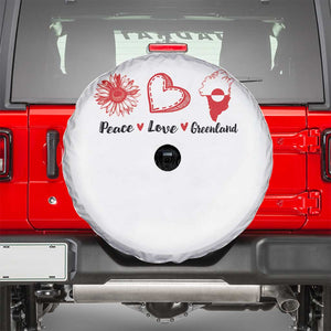 Peace Love Greenland Spare Tire Cover Sunflower Flag Stand With Greenland TS10 White Print Your Wear
