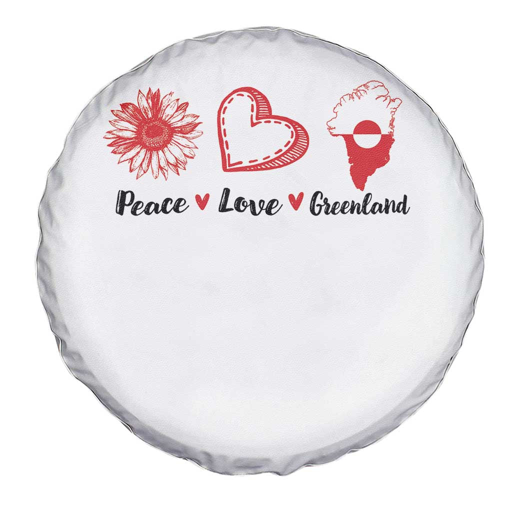 Peace Love Greenland Spare Tire Cover Sunflower Flag Stand With Greenland TS10 Print Your Wear