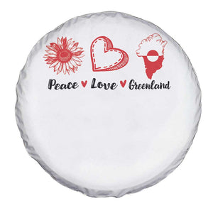 Peace Love Greenland Spare Tire Cover Sunflower Flag Stand With Greenland TS10 Print Your Wear