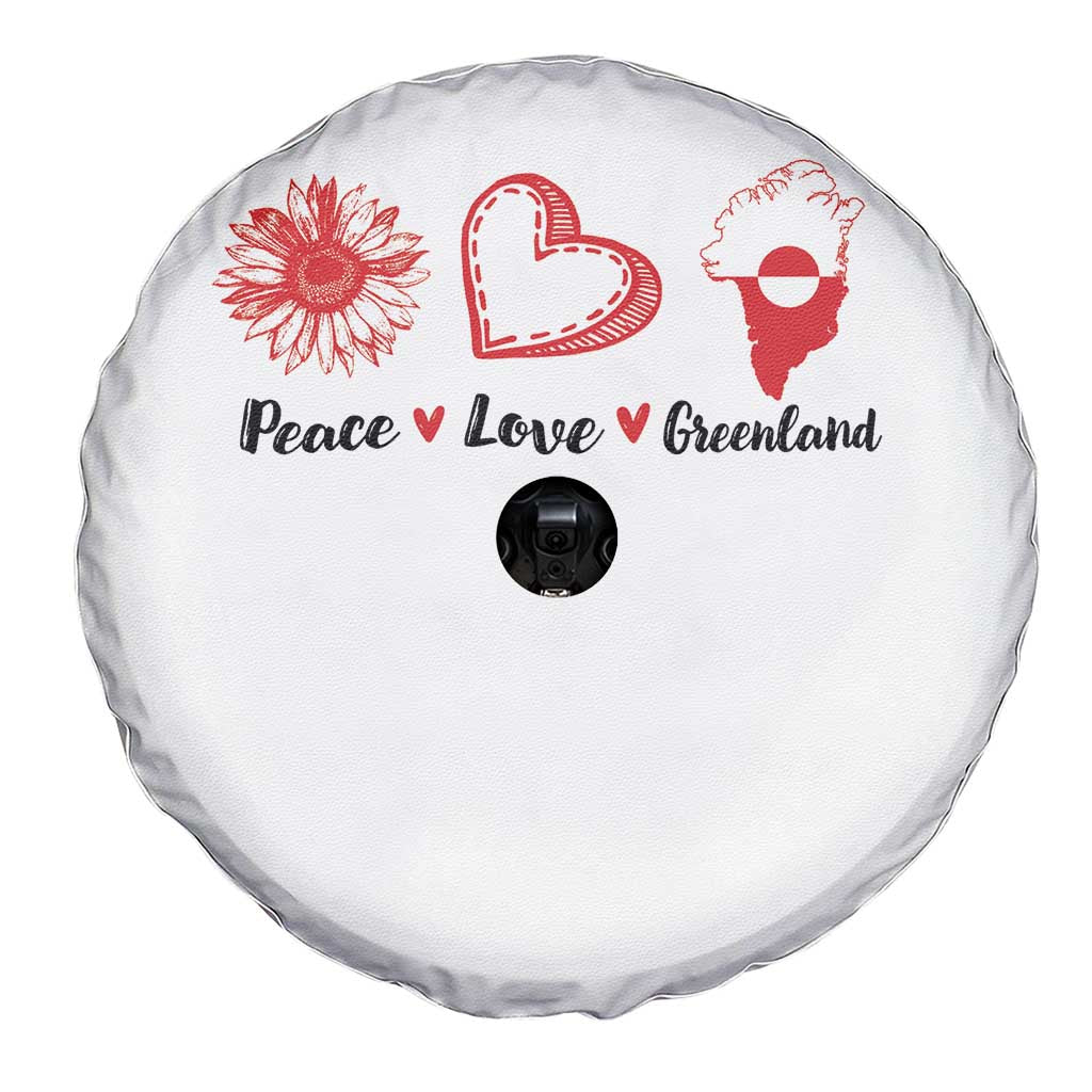 Peace Love Greenland Spare Tire Cover Sunflower Flag Stand With Greenland TS10 Print Your Wear