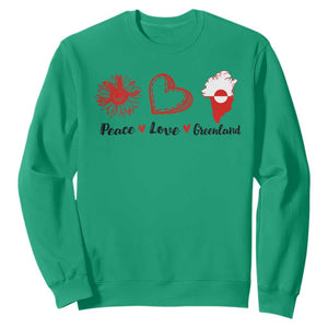 Peace Love Greenland Sweatshirt Sunflower Flag Stand With Greenland TS10 Irish Green Print Your Wear