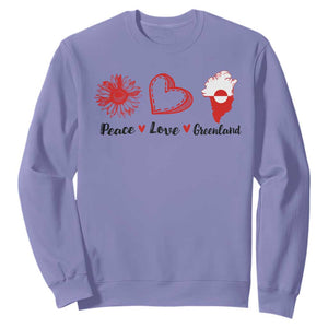 Peace Love Greenland Sweatshirt Sunflower Flag Stand With Greenland TS10 Violet Print Your Wear