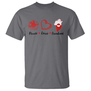Peace Love Greenland T Shirt Sunflower Flag Stand With Greenland TS10 Charcoal Print Your Wear