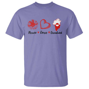Peace Love Greenland T Shirt Sunflower Flag Stand With Greenland TS10 Violet Print Your Wear