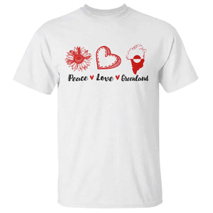 Peace Love Greenland T Shirt Sunflower Flag Stand With Greenland TS10 White Print Your Wear