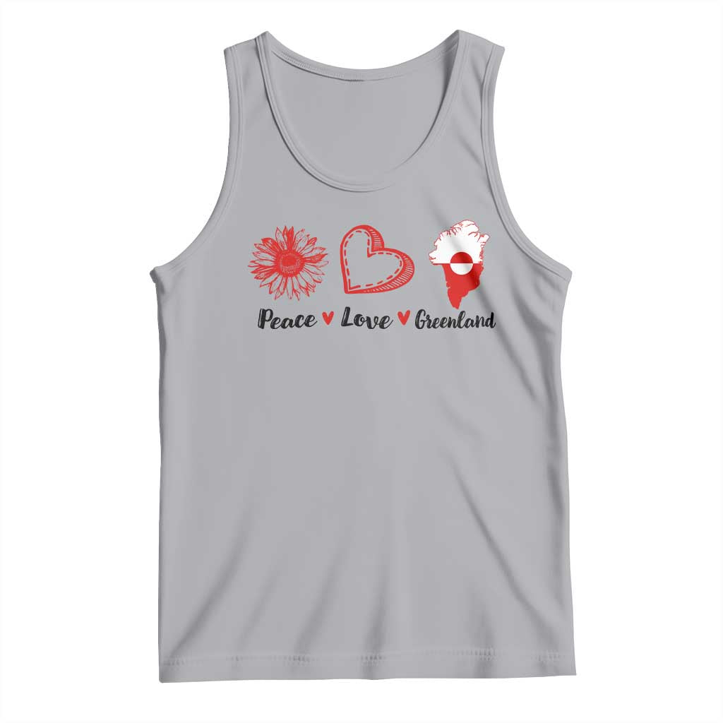 Peace Love Greenland Tank Top Sunflower Flag Stand With Greenland TS10 Athletic Heather Print Your Wear