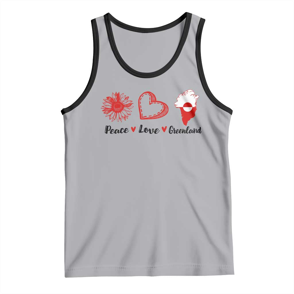 Peace Love Greenland Tank Top Sunflower Flag Stand With Greenland TS10 Athletic Heather Black Print Your Wear