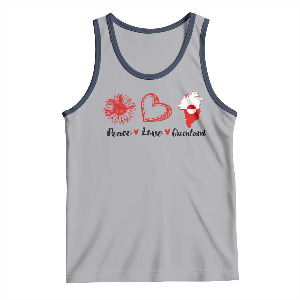 Peace Love Greenland Tank Top Sunflower Flag Stand With Greenland TS10 Athletic Heather Navy Print Your Wear