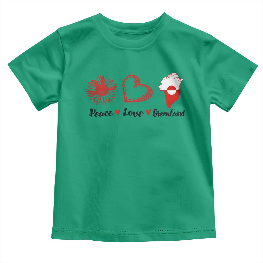 Peace Love Greenland Toddler T Shirt Sunflower Flag Stand With Greenland TS10 Irish Green Print Your Wear