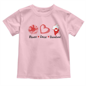 Peace Love Greenland Toddler T Shirt Sunflower Flag Stand With Greenland TS10 Light Pink Print Your Wear