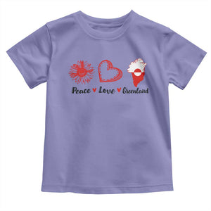 Peace Love Greenland Toddler T Shirt Sunflower Flag Stand With Greenland TS10 Violet Print Your Wear