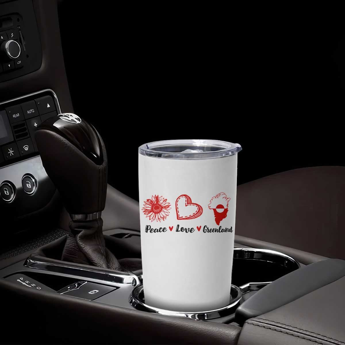 Peace Love Greenland Tumbler Cup Sunflower Flag Stand With Greenland TS10 Print Your Wear