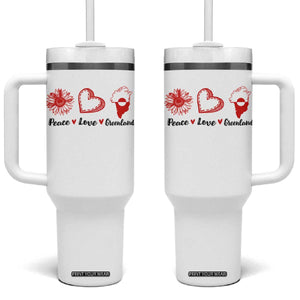 Peace Love Greenland Tumbler With Handle Sunflower Flag Stand With Greenland TS10 One Size: 40 oz White Print Your Wear